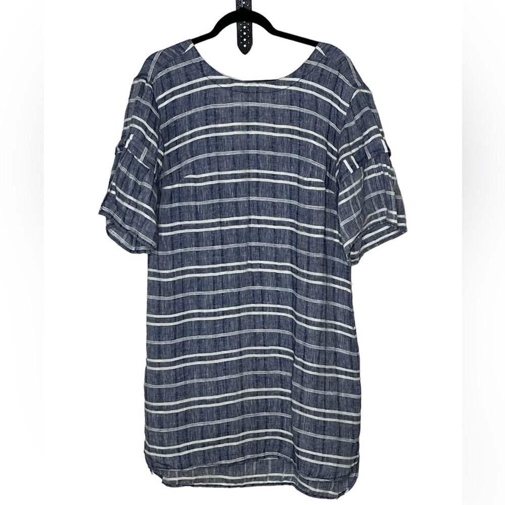 Caslon Linen Striped Dress Sz Small